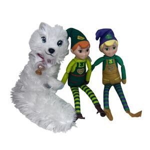 Elf on the Shelf Pets Arctic Fox Plush Mates Dolls Maker Cobbler Lot of 3